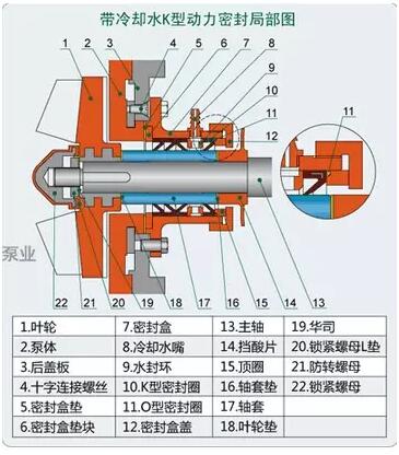 帶冷卻水K型動(dòng)力密封局部圖