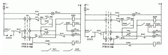 全電壓啟動(dòng)的消火栓水泵電路圖